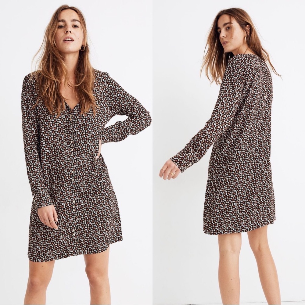 Madewell Button-Front Mini Dress in Petite Blooms